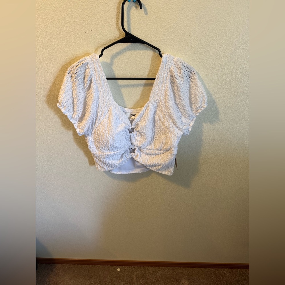 Madden NYC Juniors Hardware Lace Top